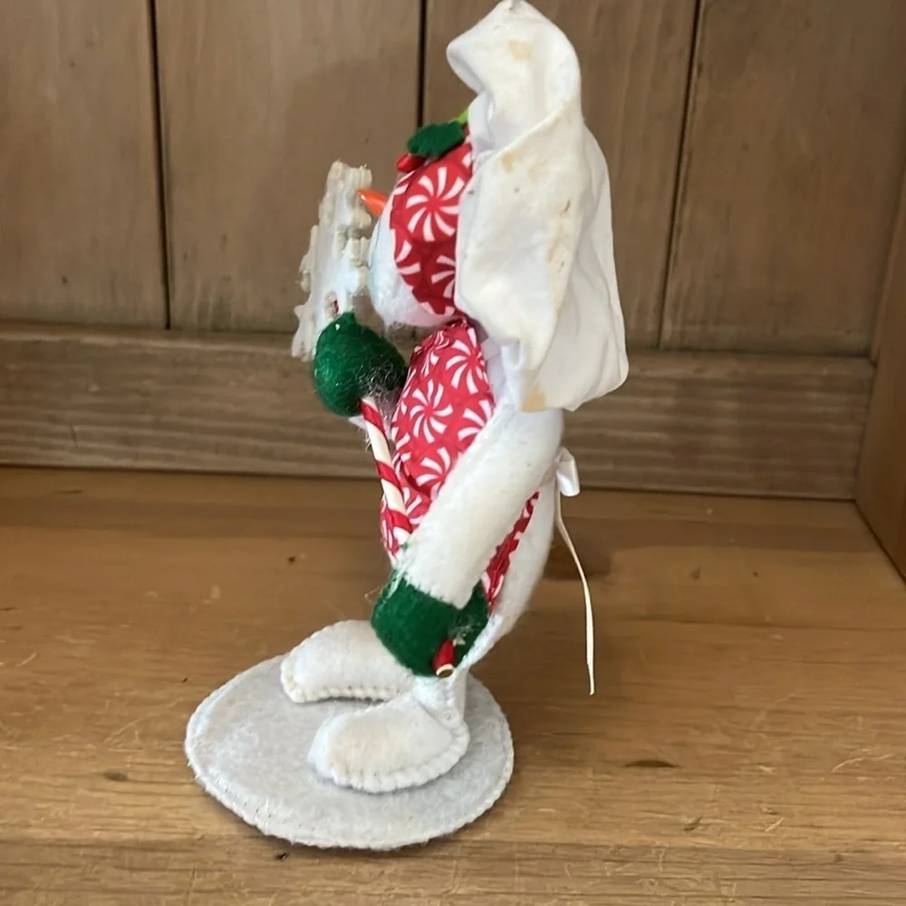 Annalee Peppermint Chef Snowman Holiday Christmas 2015 Snowflake Hat Apron